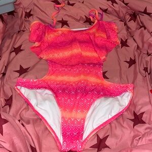 OP- NEON PINK AND ORANGE ONE PIECE